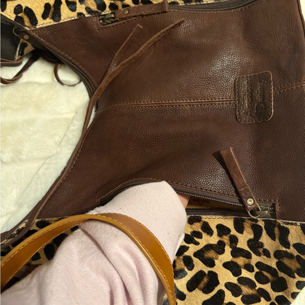 American Darling Leopard and Brown Fringe Hobo Bag - Picture 7 of 7